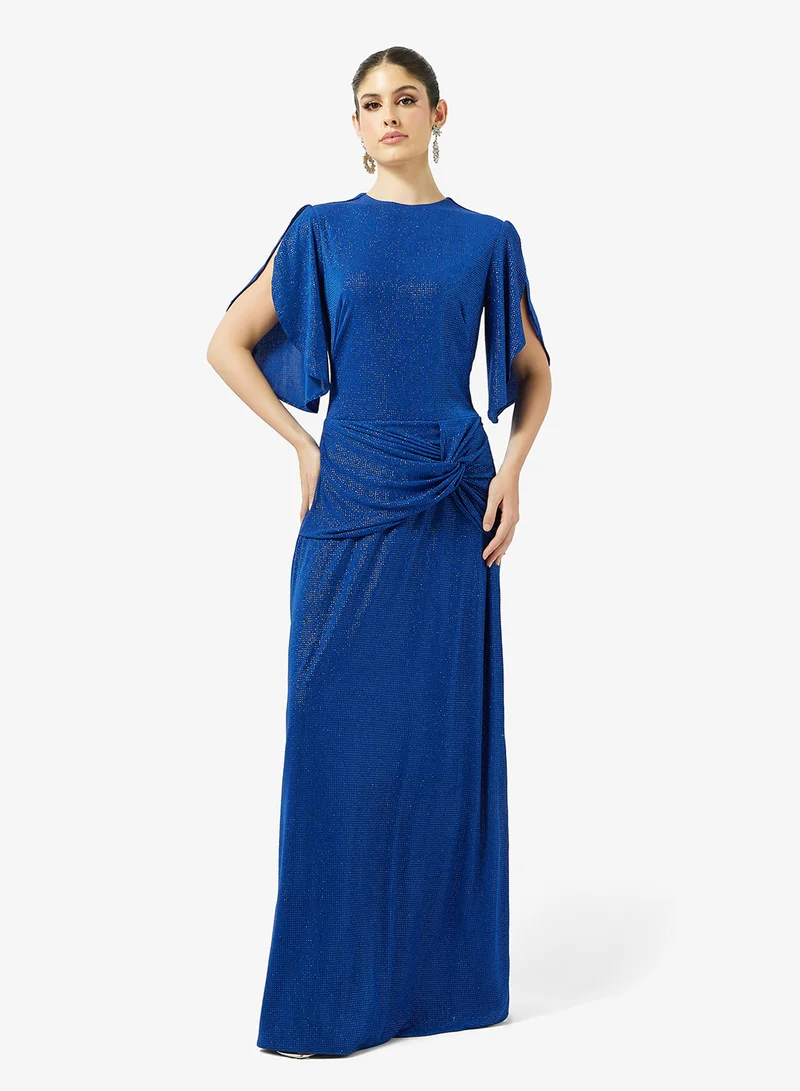 Draped Shimmer Evening Dress